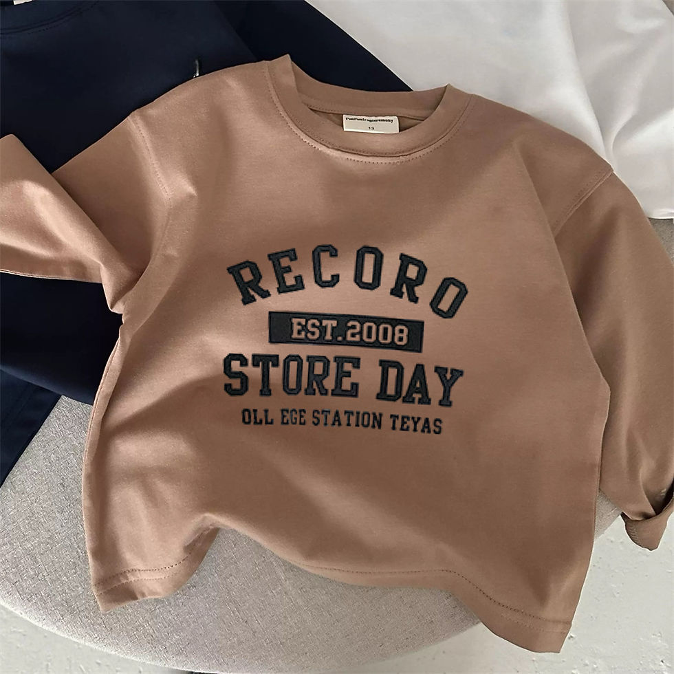 الصورة المصغرة: Letter Tshirts Spring/Fall Clothes Boys Fashion Simple Round Neck Bottoming Shir