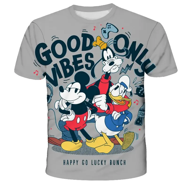 Thumbnail: 2025 New Summer Children's T-Shirt Mickey Mouse Minnie Mouse Print Glamorous Sho
