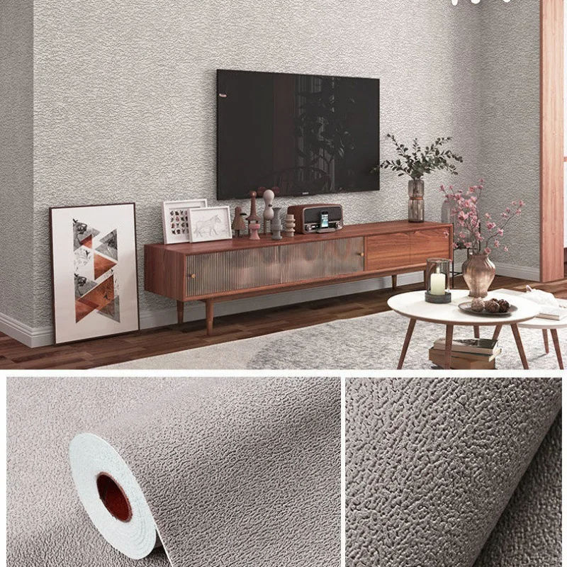 Thumbnail: Linen 3D Foam Self-adhesive PVC Solid Color Thickened Waterproof Background Wall