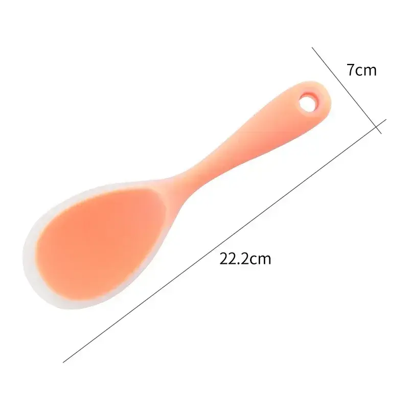 الصورة المصغرة: High Temperature Resistant Silicone Rice Spoon With Long Handle Food Grade Cooki
