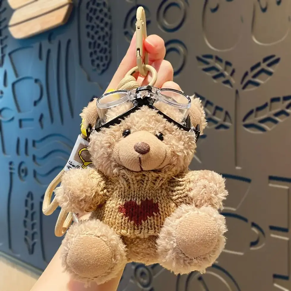 الصورة المصغرة: Cartoon Brown Bear Doll Plush Bear Pendant Bag Accessories Cute Plush Hangings H