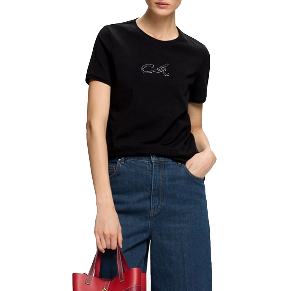 الصورة المصغرة: CHCH 2025 Women's Summer New Fashion Commute Cotton Round Neck Beaded Chic Solid