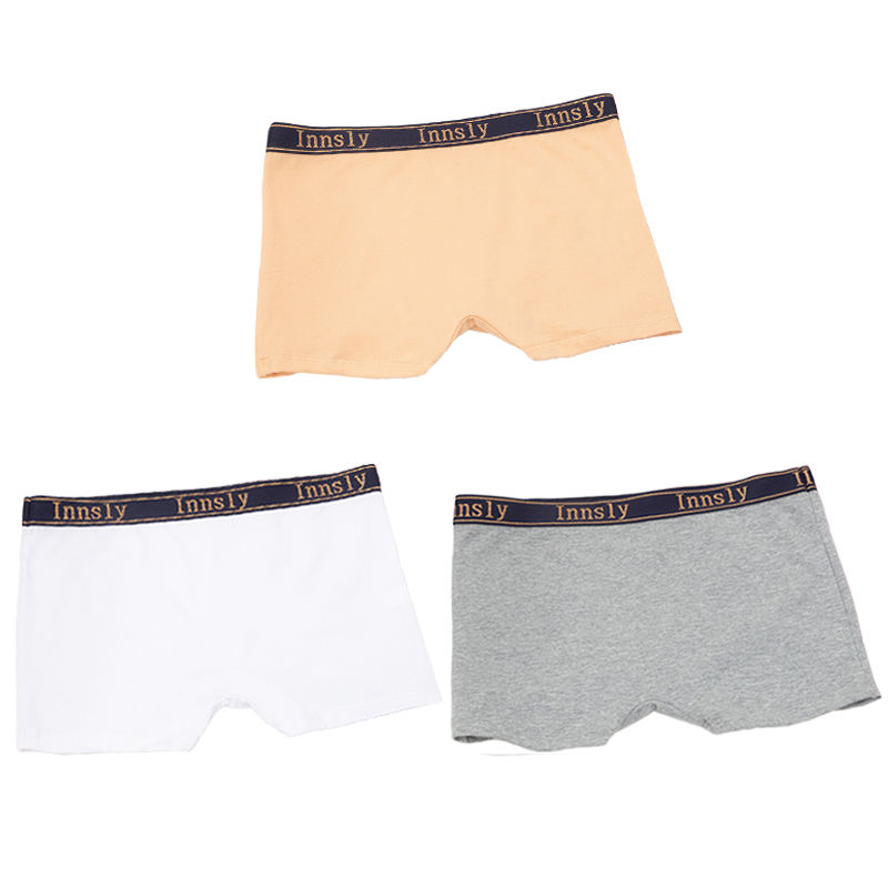 الصورة المصغرة: 3Pcs/Set Women Boyshort Boxer Cotton White Underpant Elastic Big Size Panties Fe
