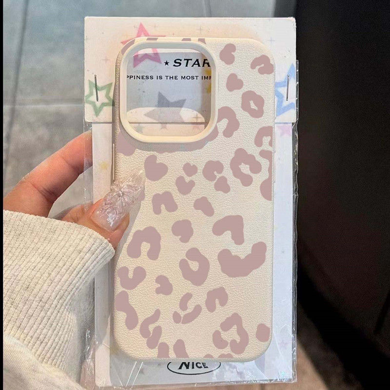 Minimalist Leopard Print Lichee Pattern Phone Case For iPhone 16e 16 15 14 13 12