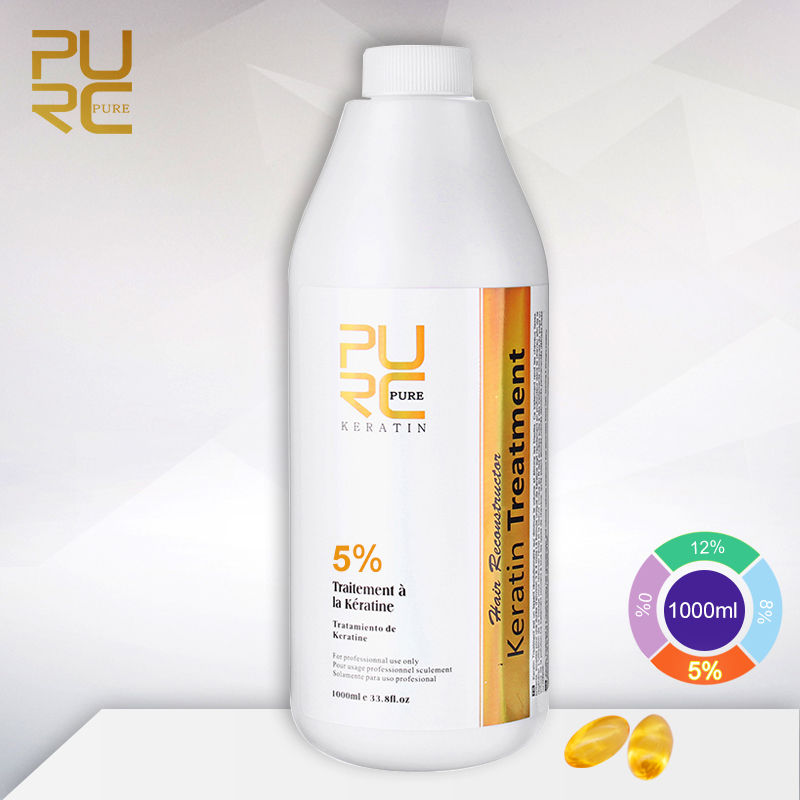 Thumbnail: PURC 1000ml Keratin Hair Straightening Smoothing Treatment For Curly Frizzy Hair