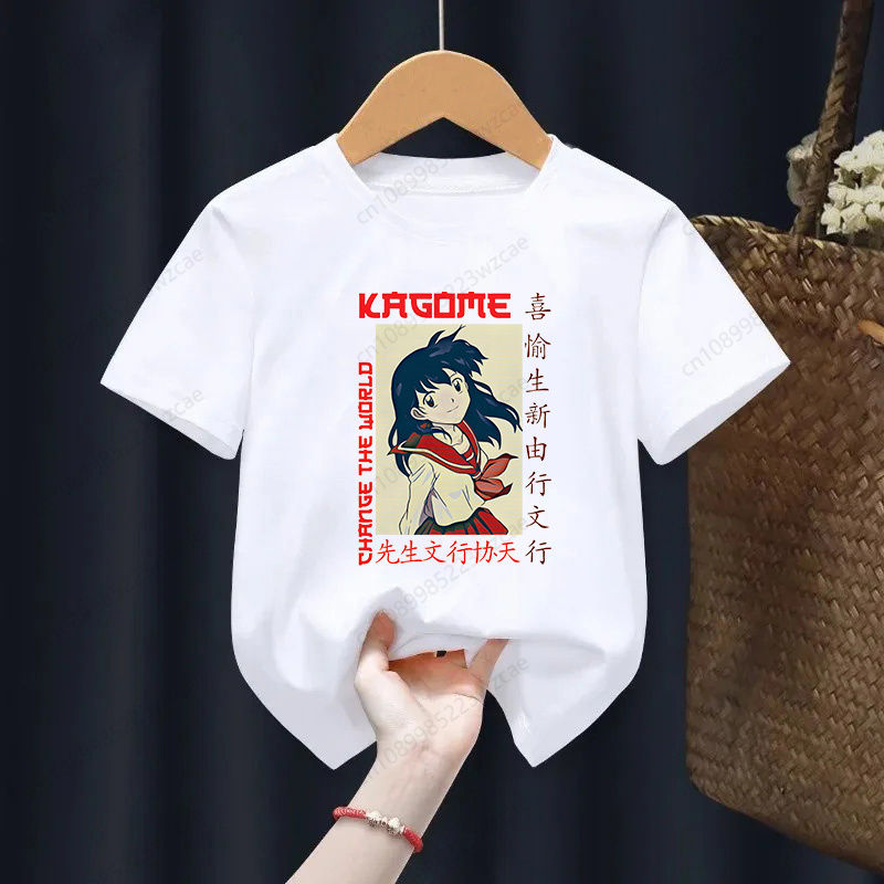 الصورة المصغرة: Summer Style Girl Tops Fashion Streetwear Harajuku Boy Tshirt Street Kid Inuyash