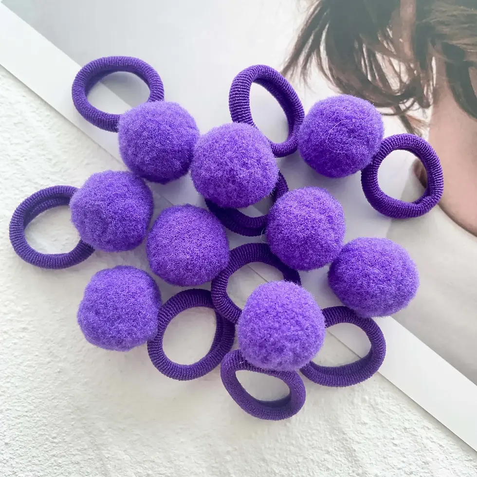 الصورة المصغرة: 10-30Pcs Kids Elastic Hair Bands Girls Plush Ball Rubber Band For Children Sweet