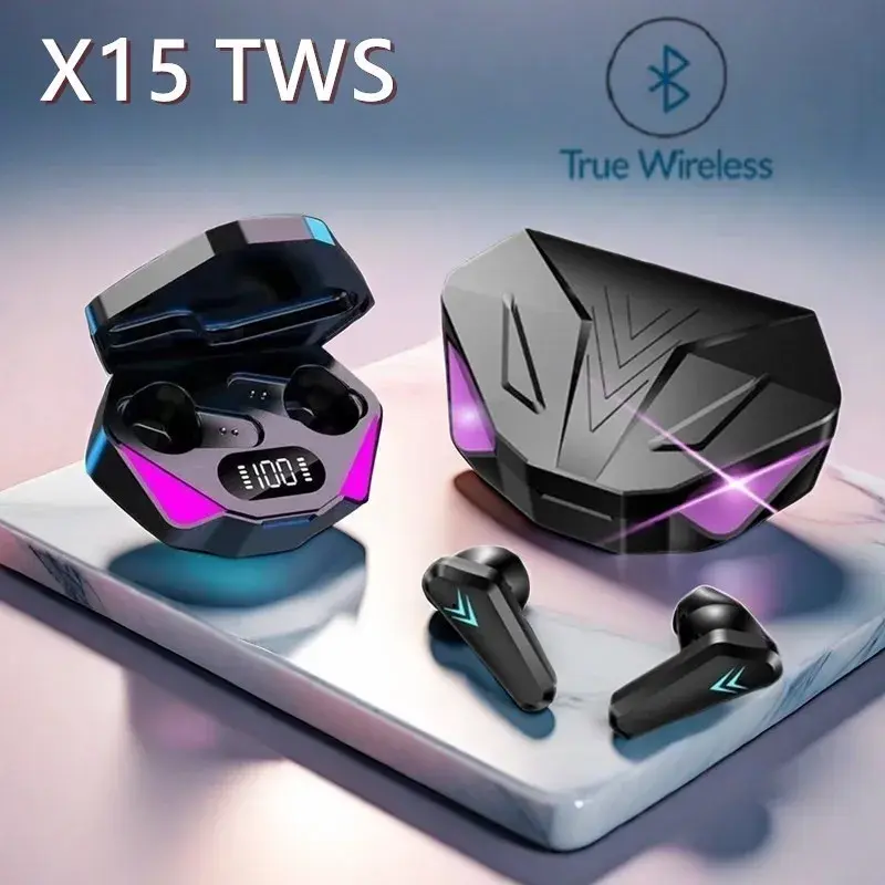 X15 TWS Gaming Earbuds Wireless Bluetooth Earphones With Mic Bass Audio Sound Po