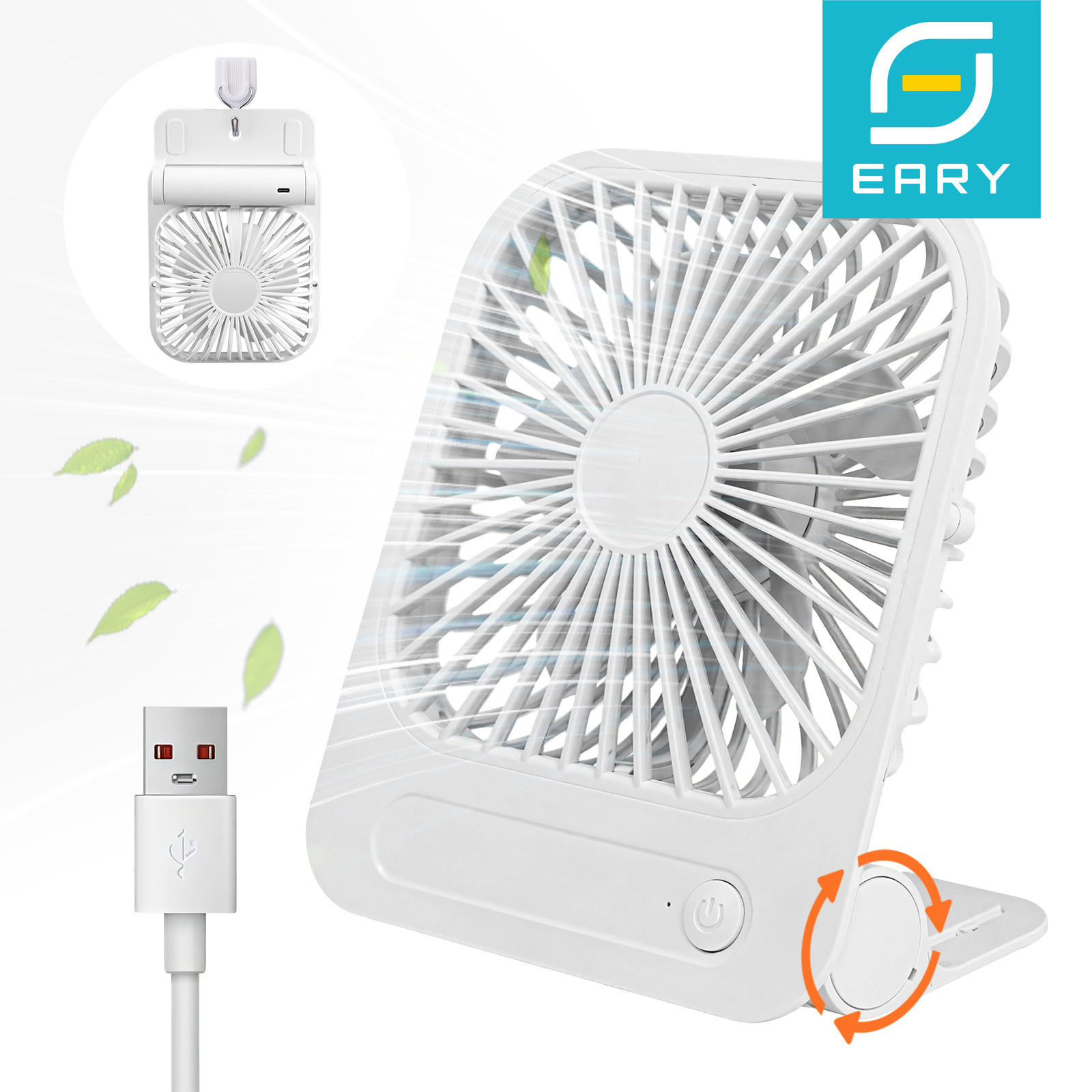 Eary Portable Magnetic Wall Fan With 1200mAh Battery 4 Wind Speed Air Cooling Ve