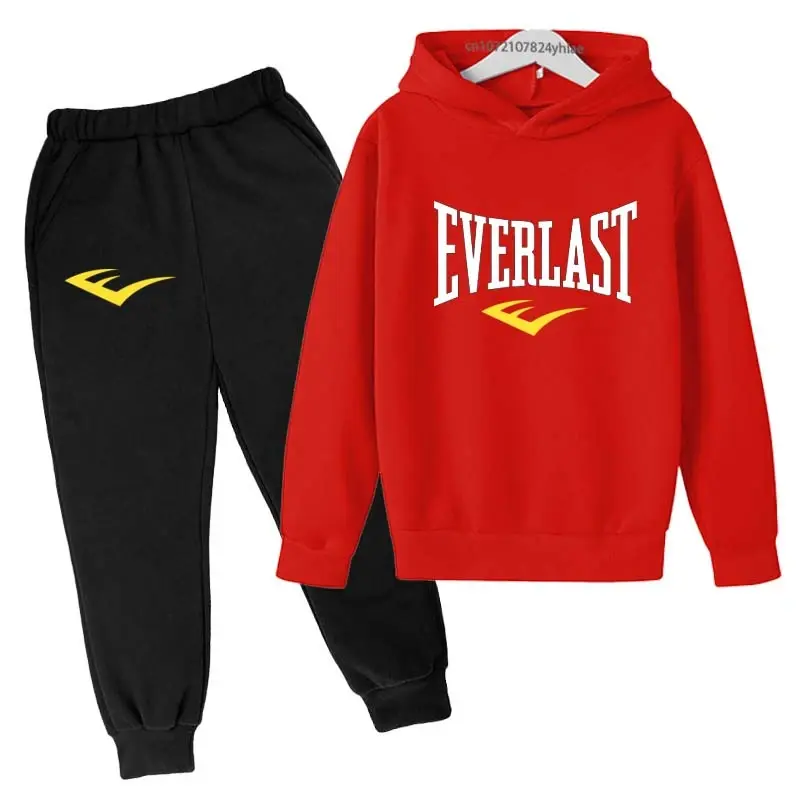 الصورة المصغرة: Kids Autumn Spring Casual Letter Print 2pcs Hoodie+Pants Tracksuits 2-13 Years B