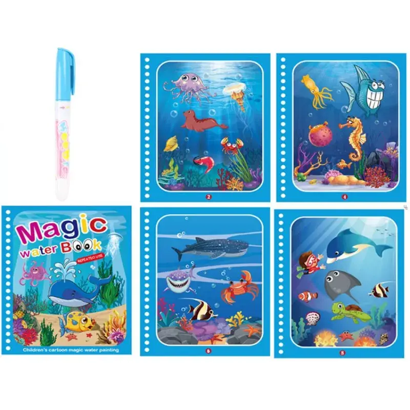 الصورة المصغرة: Drawing Coloring Books for Kids Magic Water Book with Pen 2 To 4 Years Old Child