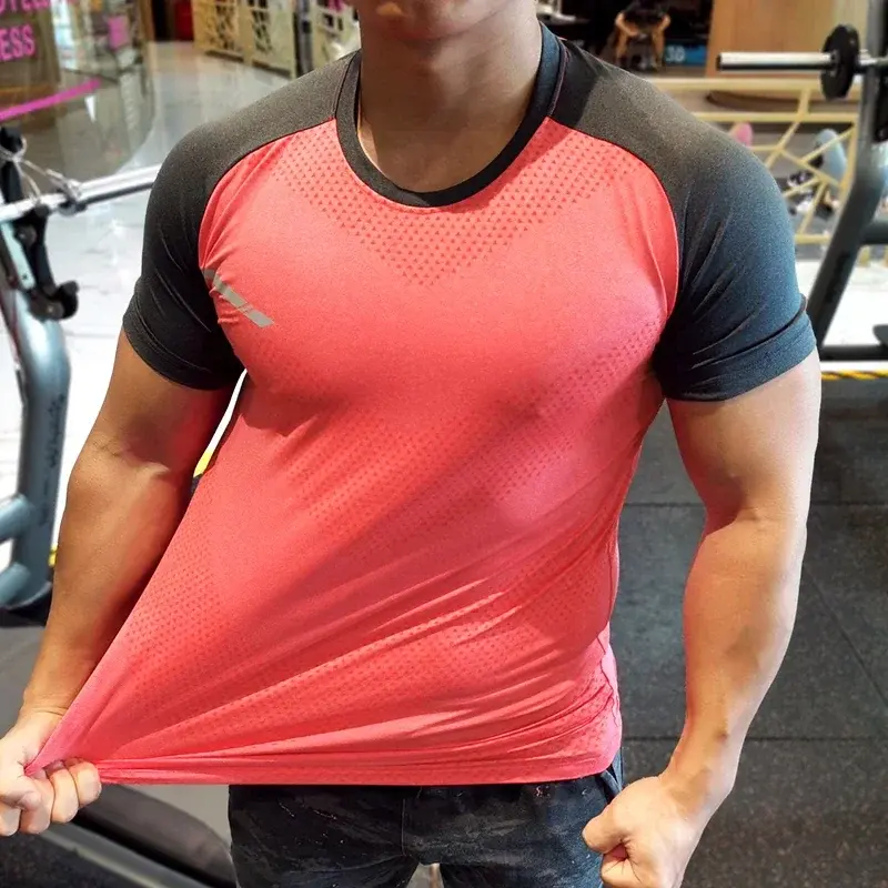 الصورة المصغرة: Men's Sports T-Shirt Outdoor Running Workout Tops Marathon Sportswear Basketball
