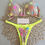 Thumbnail: New Women's Bikini Split Print Swimwear Fashion G-string Beach Holiday
