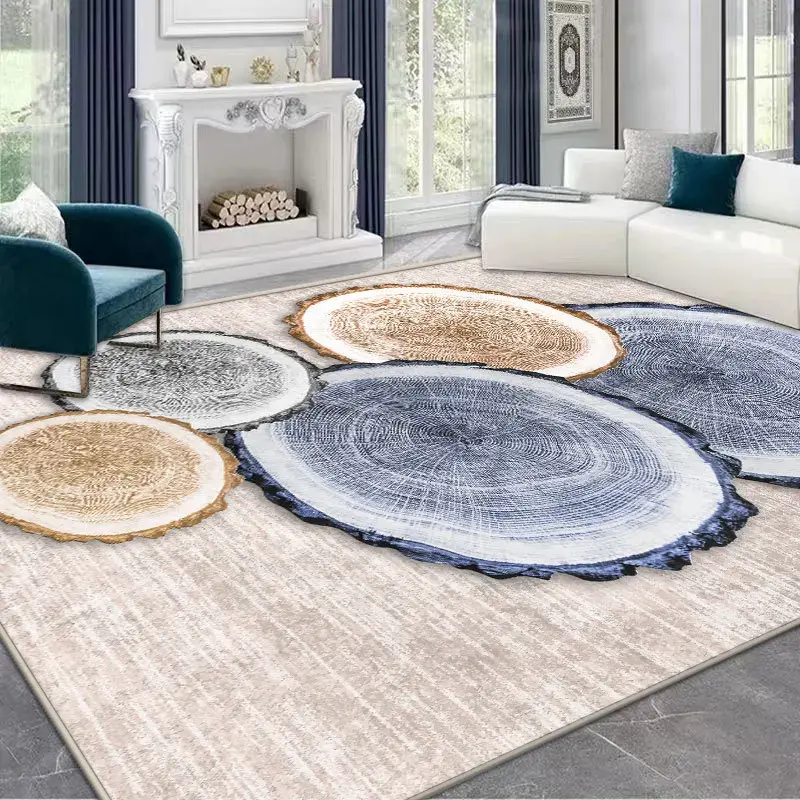 الصورة المصغرة: Light Luxury Rugs for Bedroom Anti-slip Bedside Rug Large Area Living Room Decor