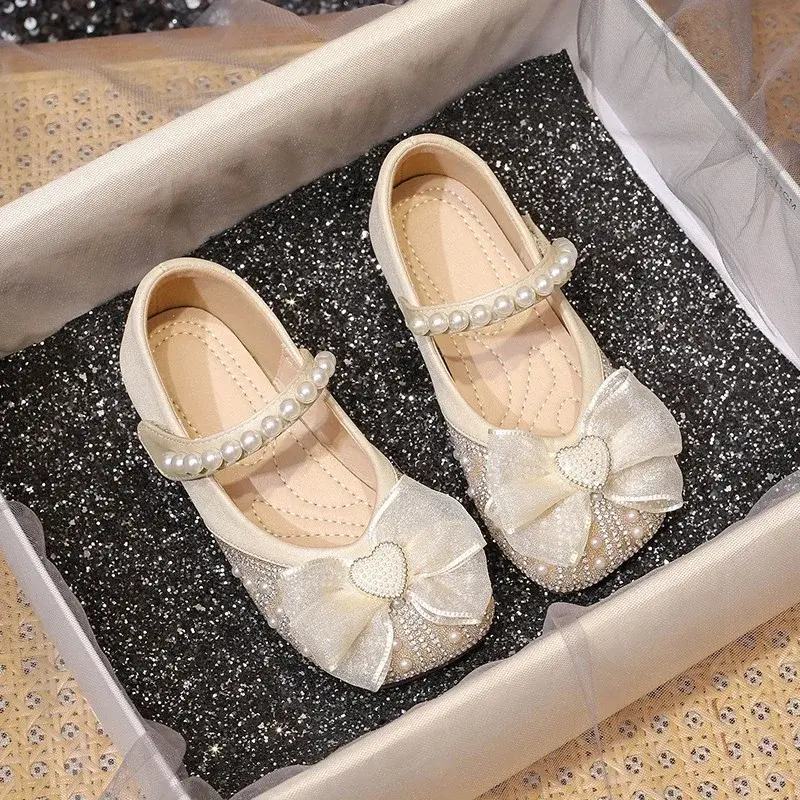 Children Leather Shoes for Girls 2025 Spring New Fashion Korean Style Soft Botto