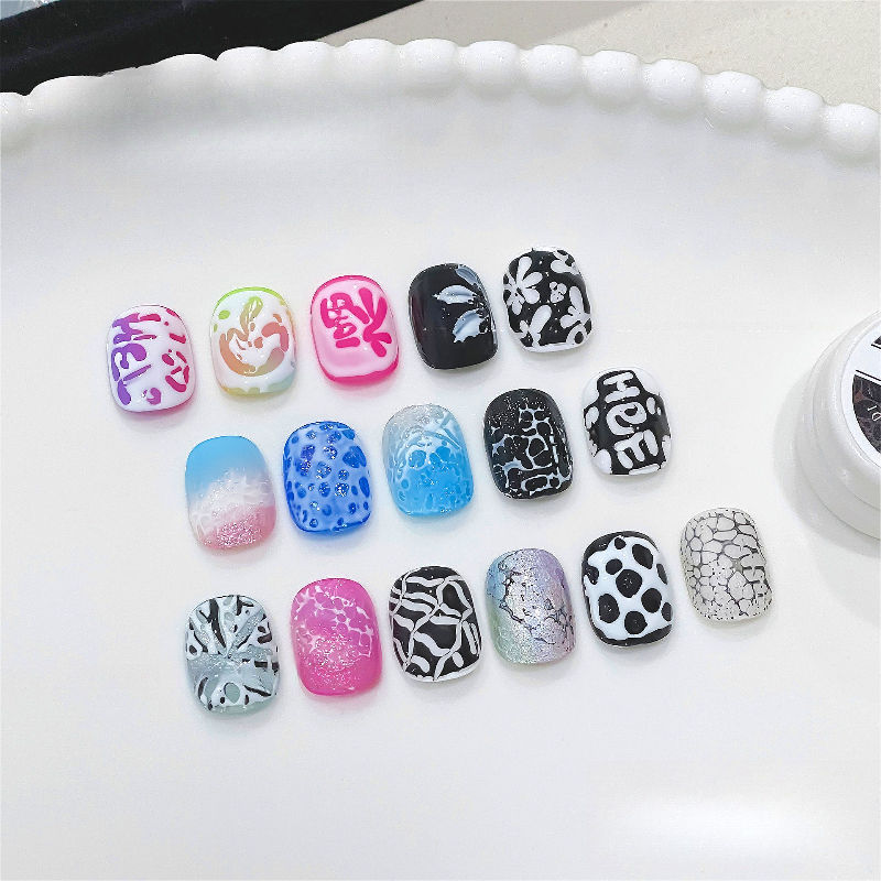 الصورة المصغرة: Quickly Blooming Lace Hole Nail Poke Art Glue Wave Bubble Ocean Pattern Hollow P