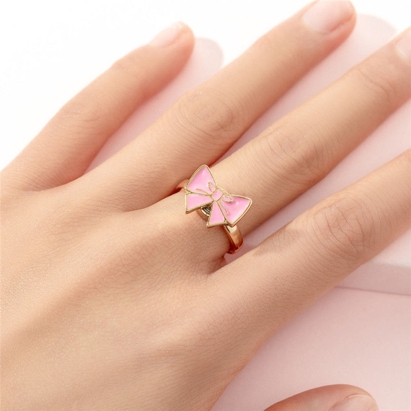 الصورة المصغرة: Funny Cartoon Metal Spinner Rotatable Open Ring For Children Butterfly Flowers A