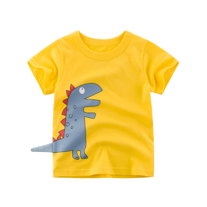 الصورة المصغرة: OLEKID 2025 Summer Children Boys Clothing Printed Cartoon Boys T-Shirts 2-8 Year