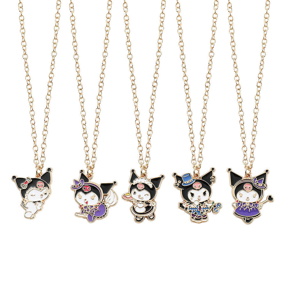 Sanrio 5pcs Cartoon Kuromi Cute Necklace Fashion Funny Kuromi NeckChain For Frie