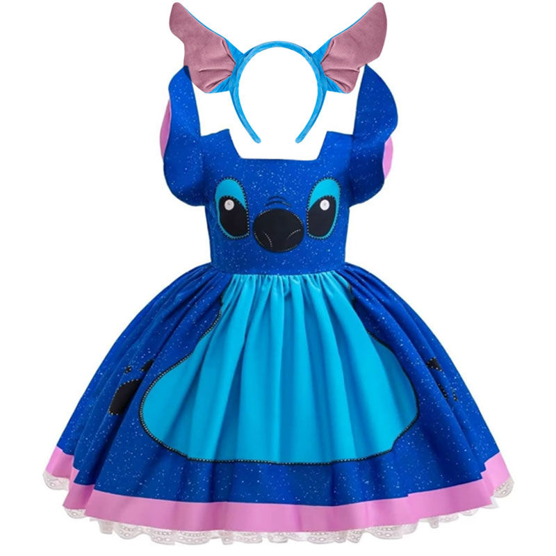 الصورة المصغرة: Disney Cartoon Movie Stitch Dress for Girls Role Playing Costume Stage Performan