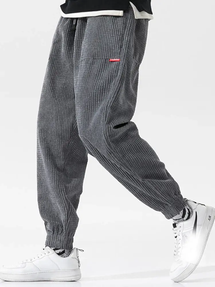 Thumbnail: 2026 Spring New Casual Loose Corduroy Solid Color Harem Pants Man Pockets All Ma