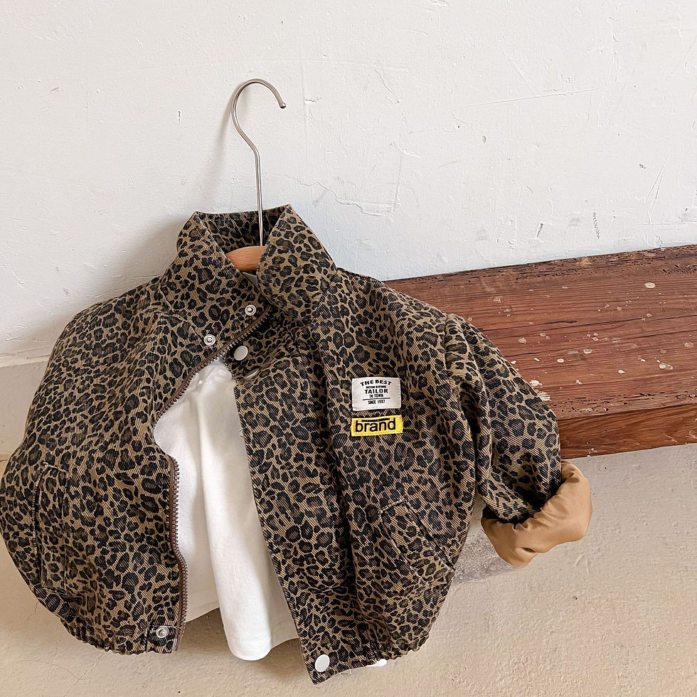 Thumbnail: AYNIGIELL Spring Autumn Children's Casual Long-sleeved Jacket Boys Korean Leopar