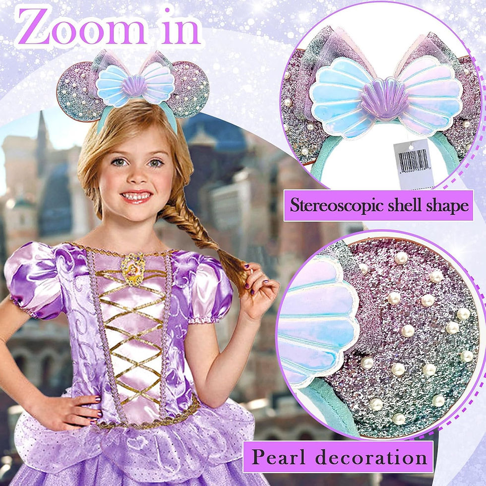 Disney Mermaid Mickey Mouse Ear Headband Cartoon Black Bat Hairband Cosplay for