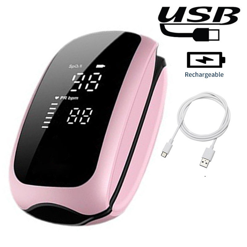 الصورة المصغرة: Rechargeable Medical Oximeter Strap Lanyard Fingertip Pulse Oximeter Blood Oxyge