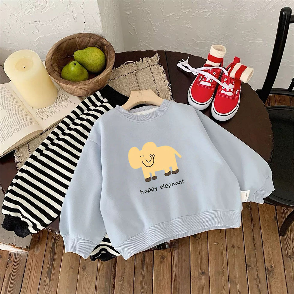 الصورة المصغرة: New Cute Sweatshirts Kids Casual Loose Clothes Children Fashion Crewneck Hoodie 