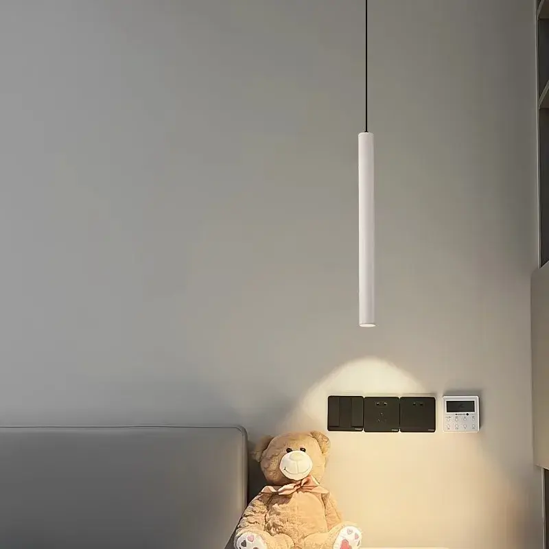 Thumbnail: Modern Cylinder Led Pendant Light For Bedside Spotlight Pendant Lamp Long Tube l