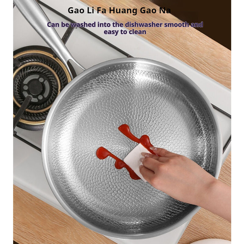 الصورة المصغرة: 26/28/30cm German Pure Titanium Frying Pan Non-stick Frying Pan Uncoated Fish Sc