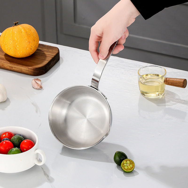 Thumbnail: 12cm Stainless Steel Oil Pot Egg Frying Pan Mini Soup Milk Pot Cooking Saucepan 