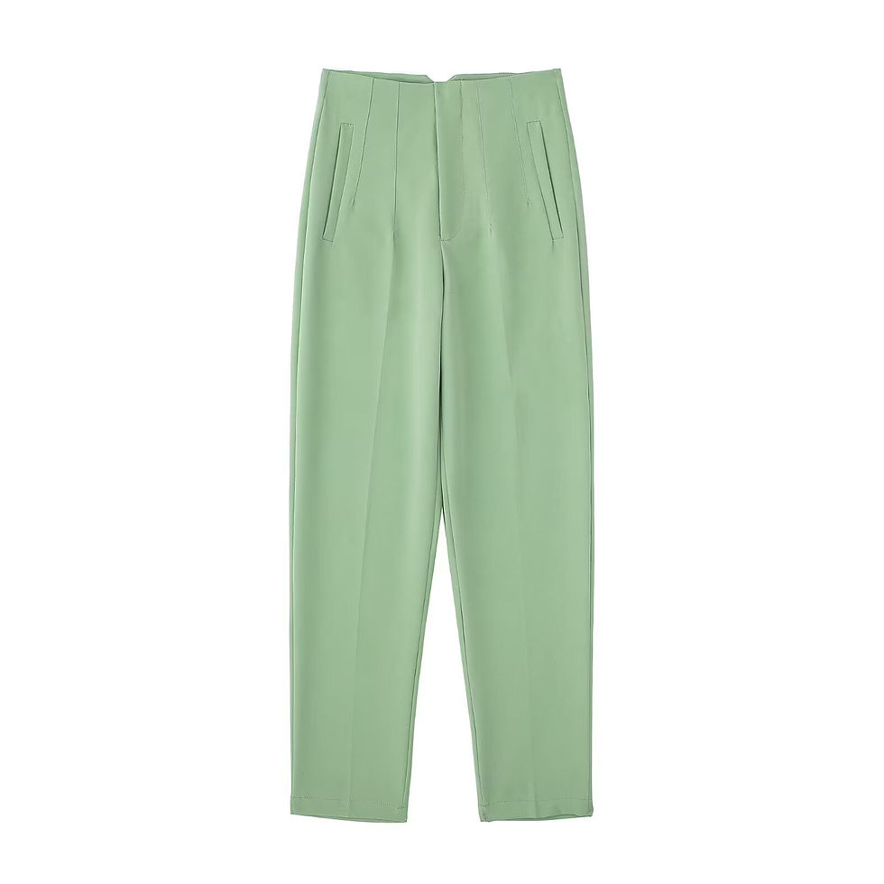 Thumbnail: TRAFZA Women Elegant Solid Pencil Pants High Waist Pant For Women Casual Streetw