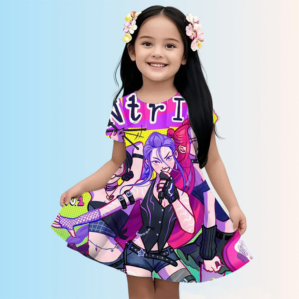 الصورة المصغرة: Summer KPop Demon Hunters Dress Elegant Women's Dress 2025 Children's Festival D