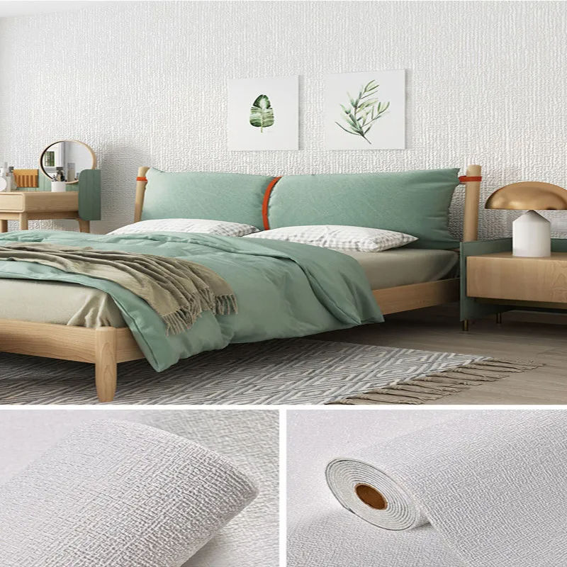 Thumbnail: Linen 3D Foam Self-adhesive PVC Solid Color Thickened Waterproof Background Wall