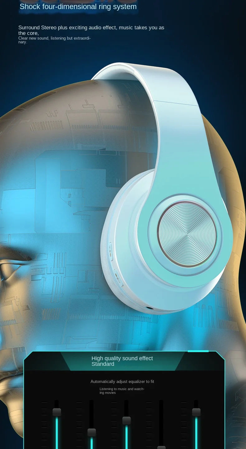 Thumbnail: Xiaomi 2025 Wireless Bluetooth Headphones Folding Head-mounted Sport  Earphones 