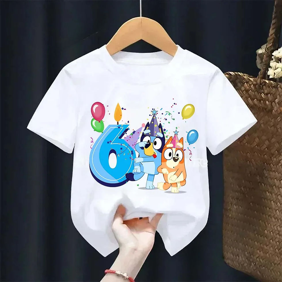 الصورة المصغرة: Boys Girl Summer Short Sleeve Children T-shirt Cartoon Birthday Digital Print Br