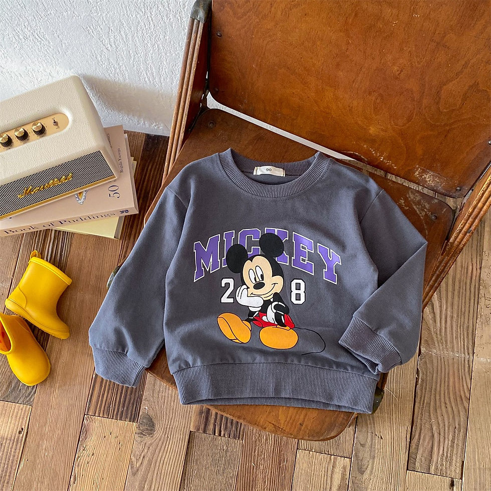الصورة المصغرة: Fashion Cartoon Printed Children Hoodies Crewneck Baby Boys Girls Long Sleeve To