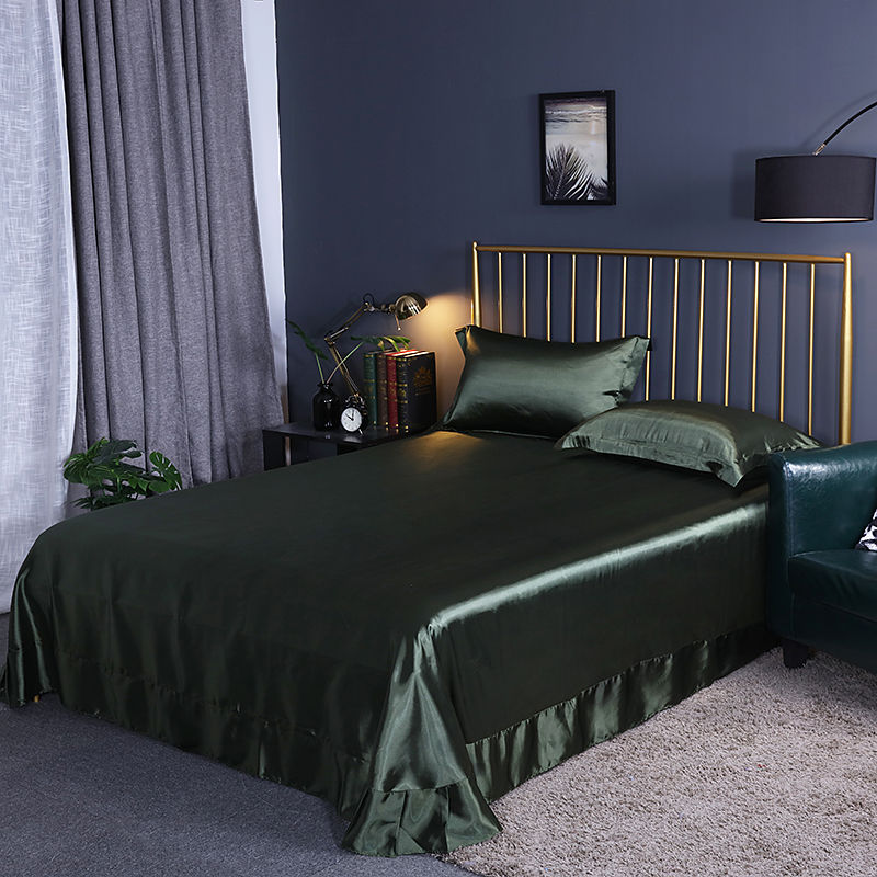 الصورة المصغرة: Luxury Natural Mulberry Silk Bed Sheet Set or Only A Bedsheet High-end Stain Que