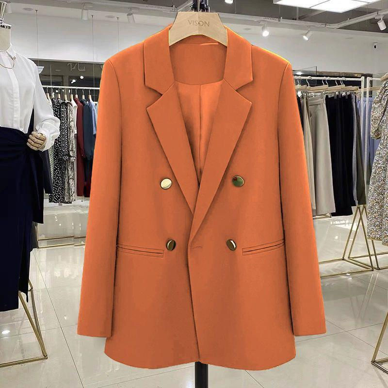 الصورة المصغرة: 2025 New Red Suit Coat Women's Korean Style Loose Double-breasted Blazers Office