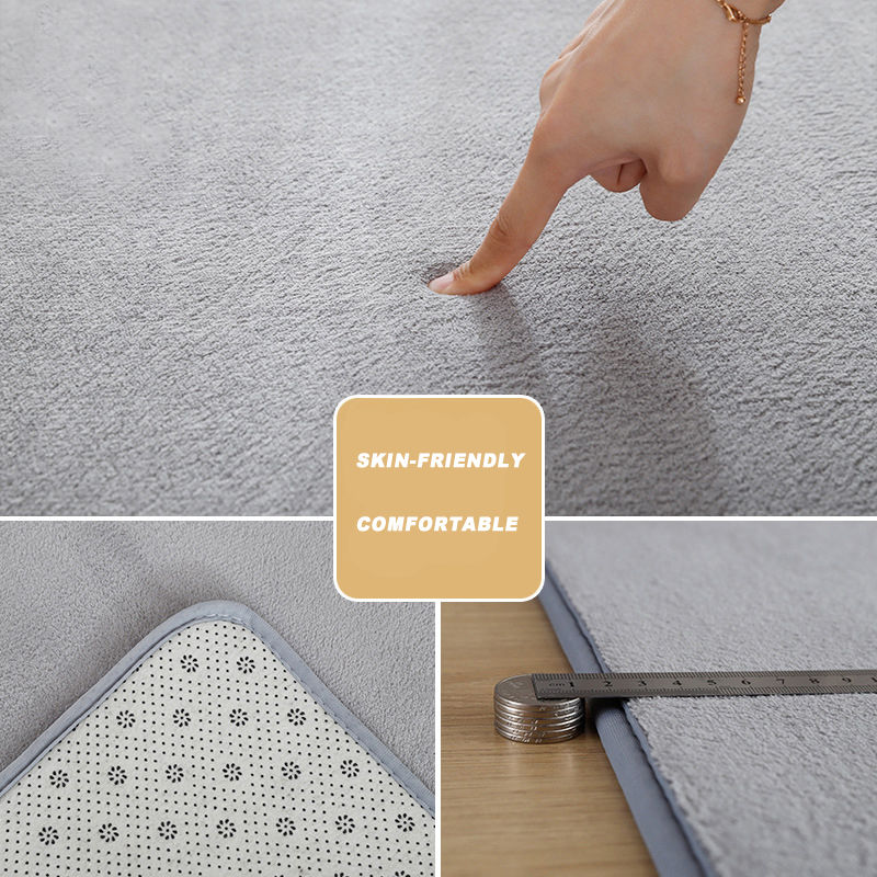 الصورة المصغرة: Gray Large Carpet Living Room Sofa Area Short Pile Bedroom Rug Thick Soft Bedsid