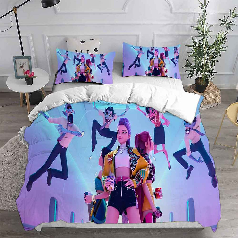 Thumbnail: KPop Demon Hunters Bedding Sets EU single Comforter Quilt Bed Cover Duvet Cover 