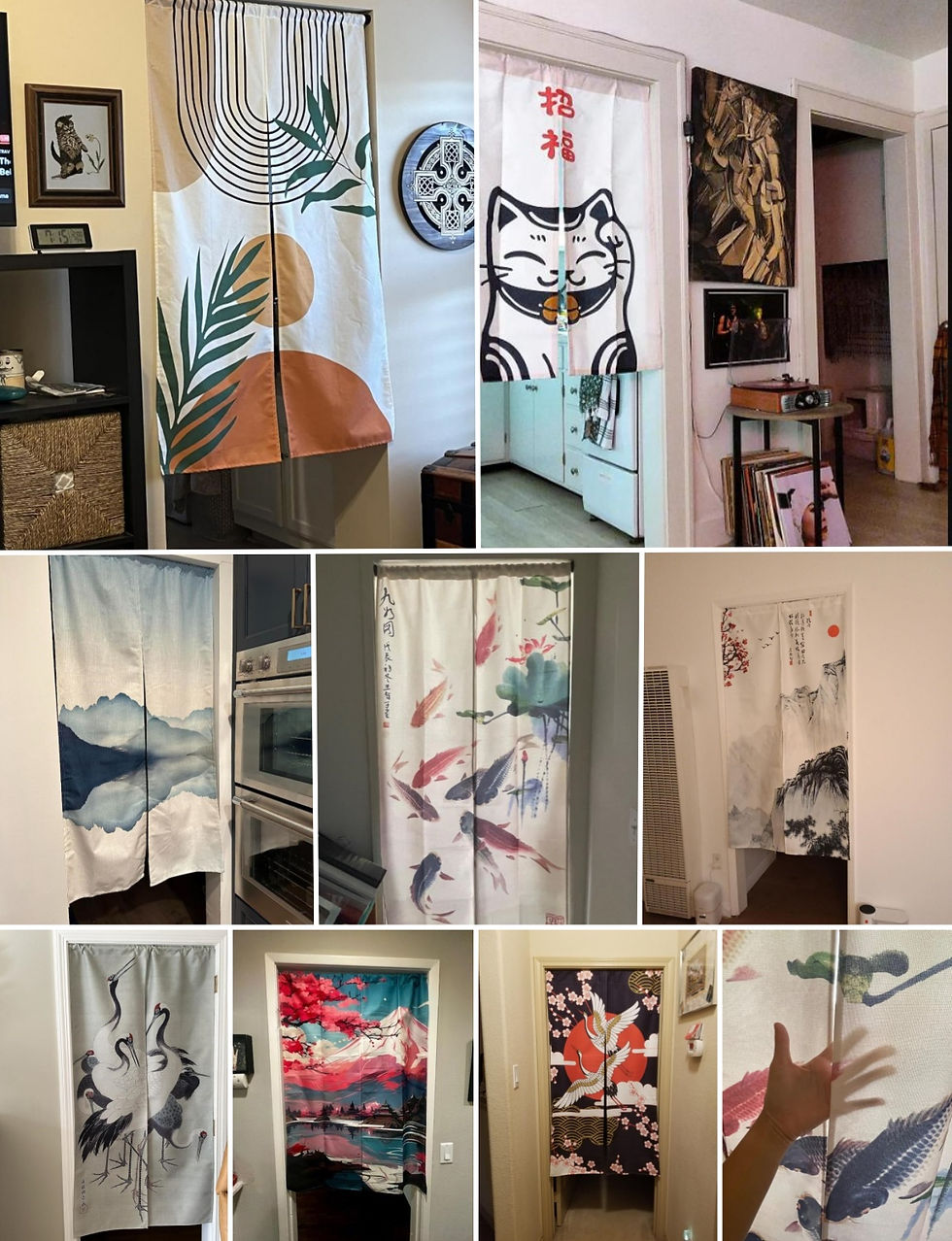 Thumbnail: Noren Japanese Door Curtain Simple Line Yellow Black Home Living Room Partition 