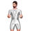Thumbnail: AMORESY Men Satin Glossy One Piece Tights Short Sleeve Leotards Cycling Competit