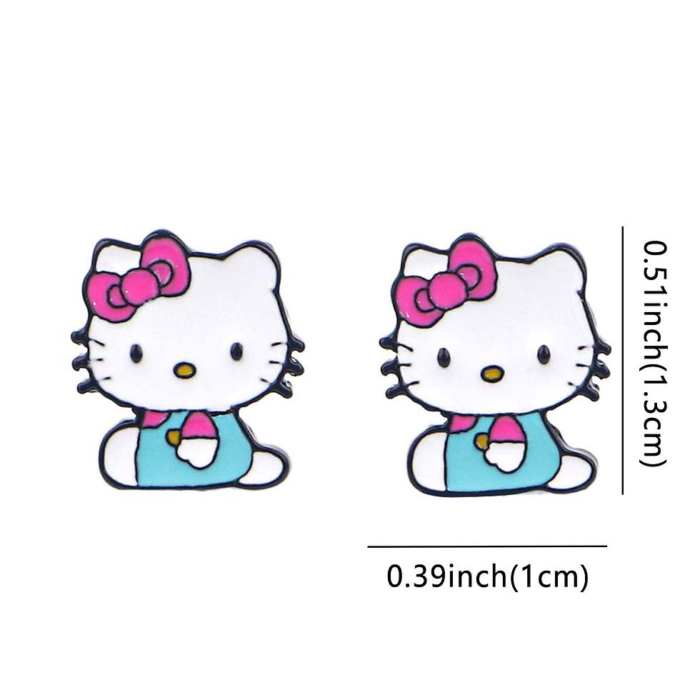 الصورة المصغرة: Cute Cartoon Kitty Earrings For Young Girl Stud Earring Trendy Stainless Steel E