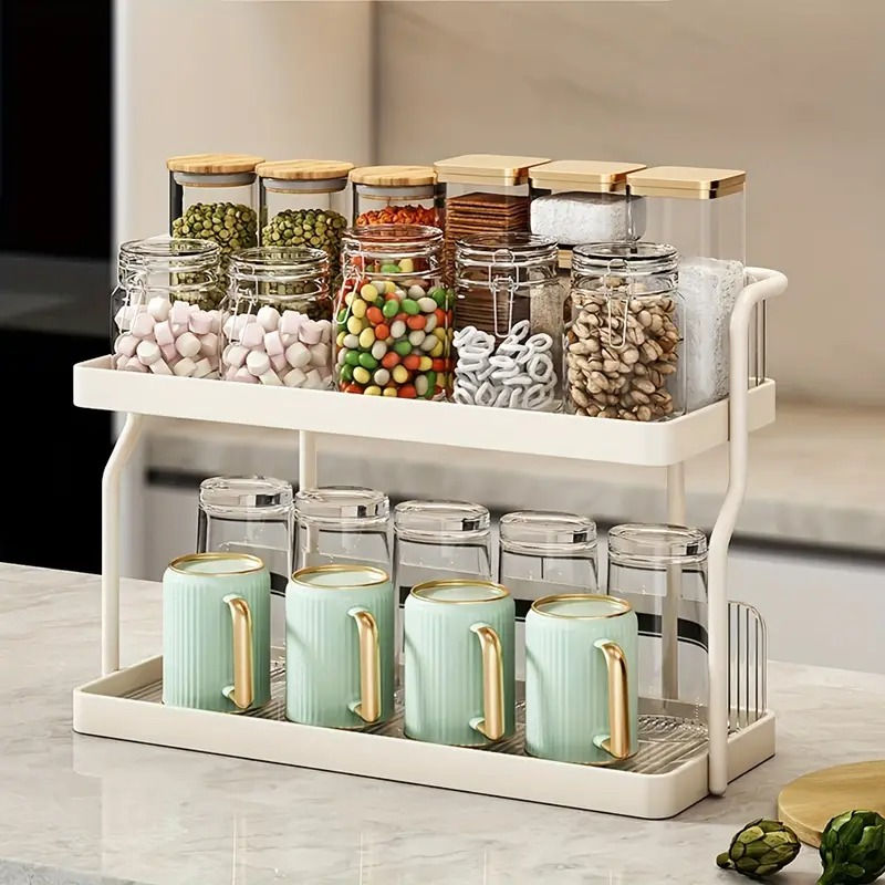 Thumbnail: Acrylic Kitchen Spice Rack 2-Layer Countertop Organizer Versatile Storage Rack f