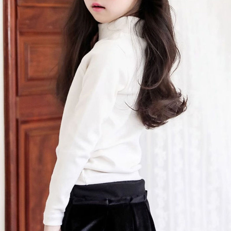 الصورة المصغرة: T-shirt for Girls Solid Thermal Underwear Autumn Winter Long Sleeve Casual High 