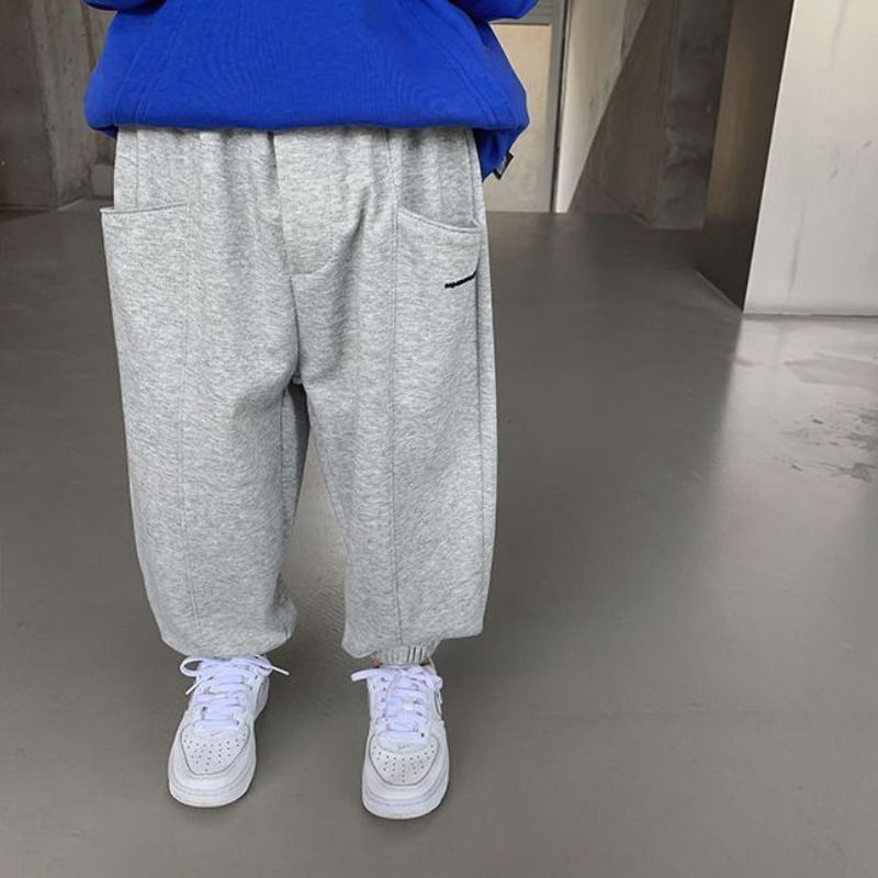 الصورة المصغرة: Autumn Kids Thin Letter Sweatpant Boys Ankle Length Harem Pant 2+y Young Child C