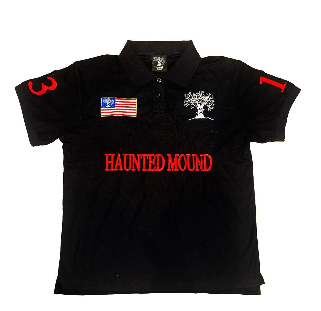 Haunted Mound Polo Shirt America Retro Street Hip Hop Short Sleeve Shirt Y2k Men