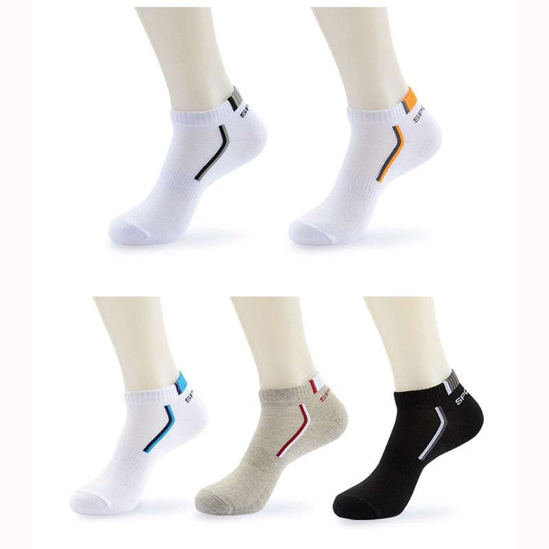 Thumbnail: 5 Pair/lot Summer Pure Cotton Men's Socks Fashion Breathable Boat Socks Comforta